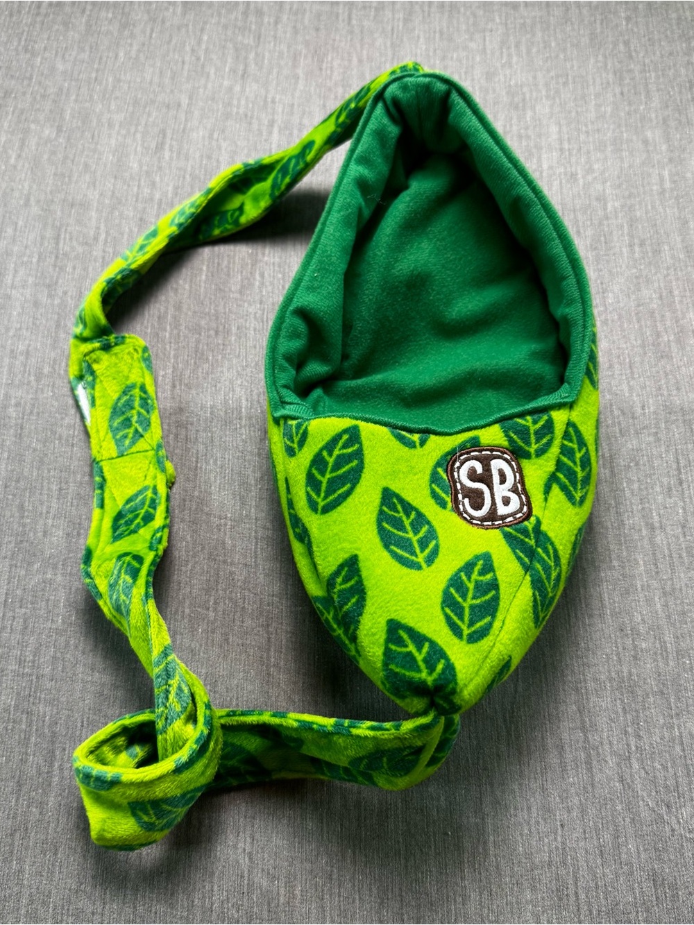 Fiesta Swaddle Babies Sling Carrier Plush Stuffed Animal Toy Green Leafs